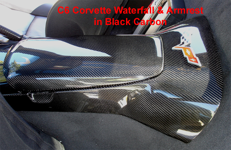 Armrest, Console Cover, Real Carbon Fiber, C6 Corvette, 2005 and up